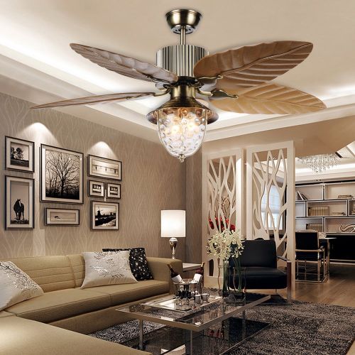  Tropical Fan Tropicalfan Tropical Ceiling Fan Reversible With 5 Palm Leaf Blades Remote Control Yellow 52 Inch For Living Room Bedroom