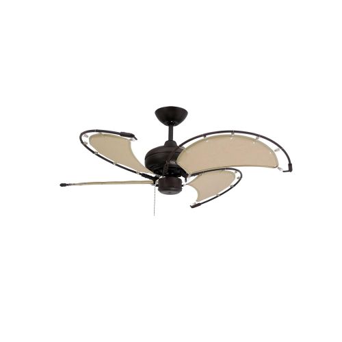  TroposAir by Dans Fan City TroposAir Voyage Oil Rubbed Bronze IndoorOutdoor Ceiling Fan with Khaki Fabric Blade