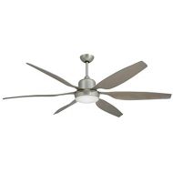 TroposAir by Dans Fan City TroposAir Titan Brushed Nickel Industrial Ceiling Fan with 66-Inch Contoured ABS Blades, Integrated Light and Remote