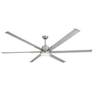 TroposAir by Dans Fan City TroposAir Titan Brushed Nickel Large Industrial Ceiling Fan with DC-Motor, 84 Extruded Aluminum Blades, Integrated Light and Remote