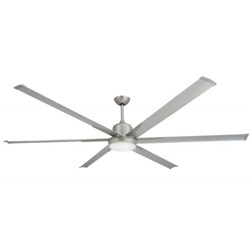  TroposAir by Dans Fan City TroposAir Titan Brushed Nickel Large Industrial Ceiling Fan with DC-Motor, 84 Extruded Aluminum Blades, Integrated Light and Remote