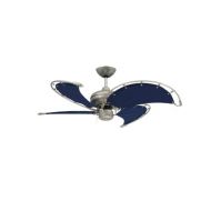 TroposAir by Dans Fan City TroposAir Voyage 40 Brushed Nickel IndoorOutdoor Ceiling Fan with Blue Fabric Blade