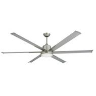 TroposAir by Dans Fan City TroposAir Titan Brushed Nickel Large Industrial Ceiling Fan with DC-Motor, 72 Extruded Aluminum Blades, Integrated Light and Remote