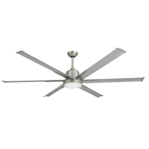  TroposAir by Dans Fan City TroposAir Titan Brushed Nickel Large Industrial Ceiling Fan with DC-Motor, 72 Extruded Aluminum Blades, Integrated Light and Remote