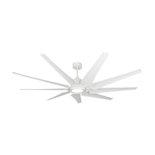  TroposAir by Dans Fan City TroposAir Liberator 72 Pure White Large Ceiling Fan with LED Light, DC-Motor and Remote