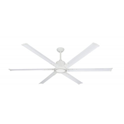  TroposAir by Dans Fan City TroposAir Titan II Pure White 72 Industrial Ceiling Fan with Extruded Aluminum Blade, LED Light and Remote