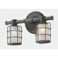 Troy Lighting Mercantile 1-Light Vanity - Vintage Bronze Finish with Frosted Pressed Glass