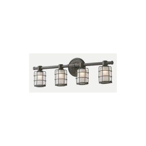  Troy Lighting Mercantile 1-Light Vanity - Vintage Bronze Finish with Frosted Pressed Glass