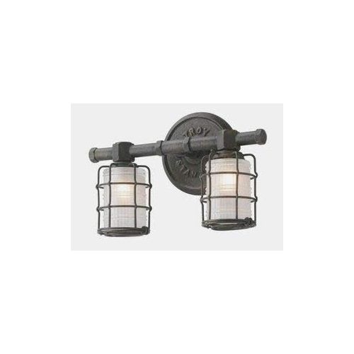  Troy Lighting Mercantile 1-Light Vanity - Vintage Bronze Finish with Frosted Pressed Glass