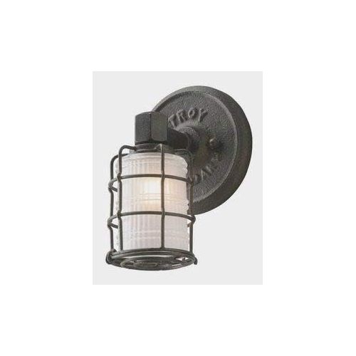  Troy Lighting Mercantile 1-Light Vanity - Vintage Bronze Finish with Frosted Pressed Glass