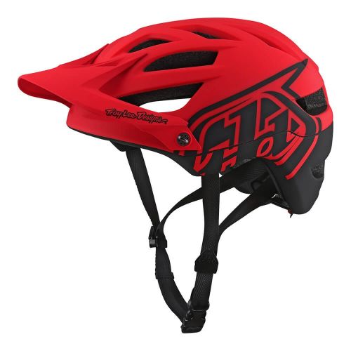  Troy Lee Designs A1 Classic Adult All-Mountain Bike Helmet with MIPS & TLD Shield Logo (RedBlack, XSmall)