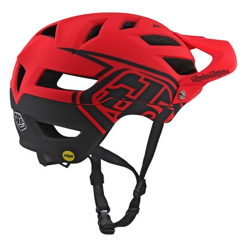  Troy Lee Designs A1 Classic Adult All-Mountain Bike Helmet with MIPS & TLD Shield Logo (RedBlack, XSmall)