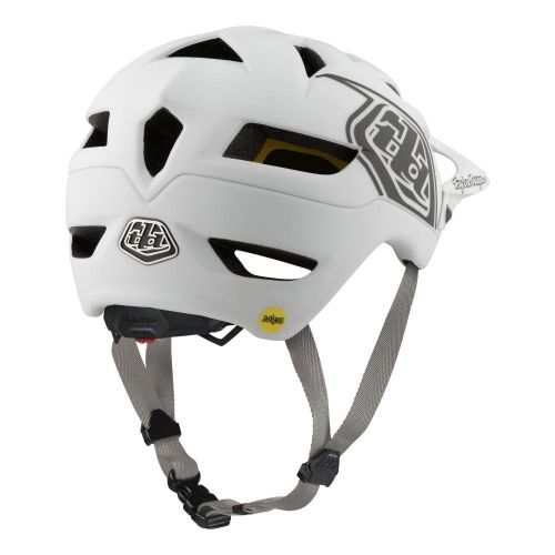  Troy Lee Designs A1 Classic Adult All-Mountain Bike Helmet with MIPS & TLD Shield Logo (White, XLarge2XLarge)