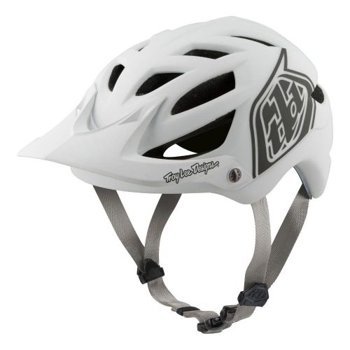  Troy Lee Designs A1 Classic Adult All-Mountain Bike Helmet with MIPS & TLD Shield Logo (White, XLarge2XLarge)