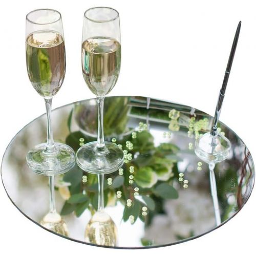  TroySys Glass Table Mirrors for Wedding and Party Centerpieces, Round, 12 L