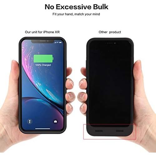  [아마존베스트]Battery Case for iPhone XR,Trswyop 6800mAh Portable Charging Case for iPhone XR Rechargeable Backup External Battery Pack Extended Battery Protective Charger Case(6.1inch)-Black