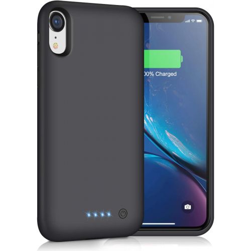  [아마존베스트]Battery Case for iPhone XR,Trswyop 6800mAh Portable Charging Case for iPhone XR Rechargeable Backup External Battery Pack Extended Battery Protective Charger Case(6.1inch)-Black