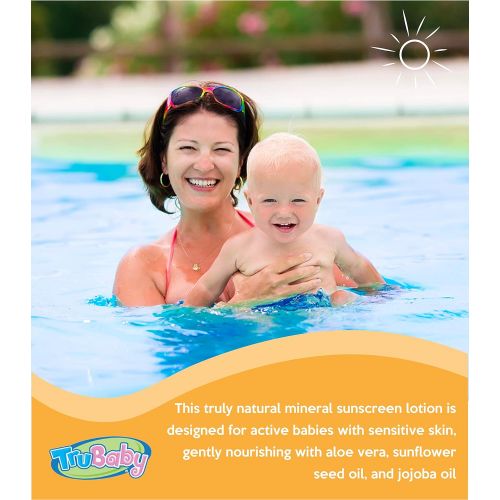  TruKid TruBaby Everyday Play SPF 30+ UVA/UVB Reef Safe Sunscreen Lotion, Mineral Based, Safe for Face and Body 2 oz