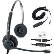 Fender Professional Double Ear Noise Canceling Call Center  Office Headset With Adapter For Avaya Phone Models 1608, 1616, 9601, 9608, 9611, 9611, 9620, 9620, 9620, 9621, 9630, 9640, 964