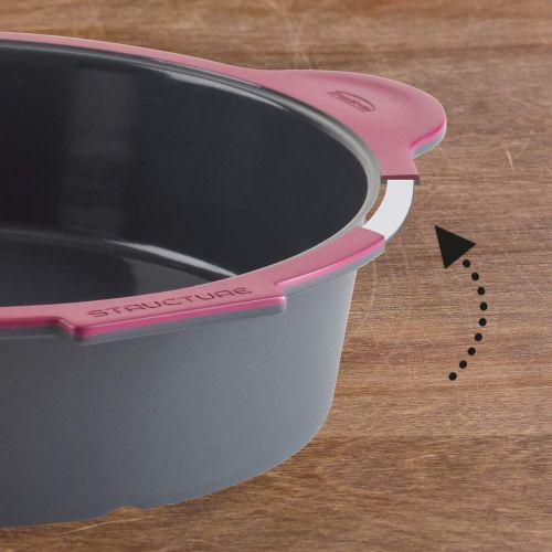  Trudeau Structure Round Cake Pan in Silicone, Grey/Pink: Kitchen & Dining