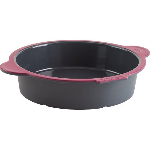  Trudeau Structure Round Cake Pan in Silicone, Grey/Pink: Kitchen & Dining