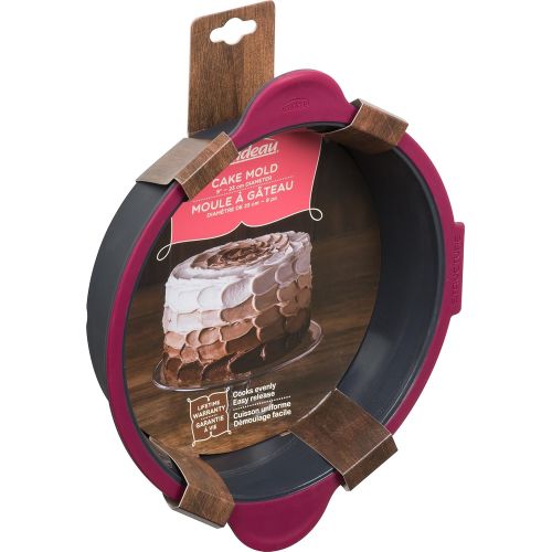  Trudeau Structure Round Cake Pan in Silicone, Grey/Pink: Kitchen & Dining