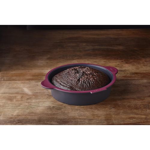  Trudeau Structure Round Cake Pan in Silicone, Grey/Pink: Kitchen & Dining