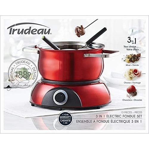  [아마존베스트]Trudeau Electric Scarlet Fondue Pot, 84 oz, Red