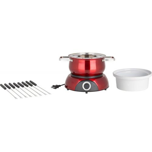  [아마존베스트]Trudeau Electric Scarlet Fondue Pot, 84 oz, Red