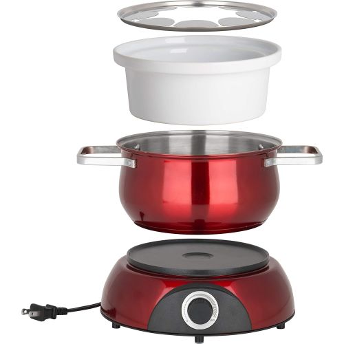  [아마존베스트]Trudeau Electric Scarlet Fondue Pot, 84 oz, Red