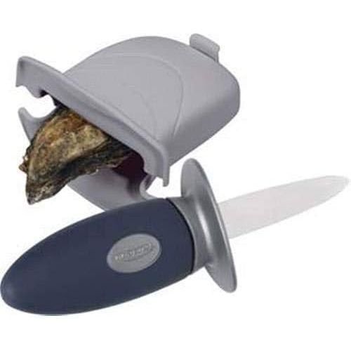  [아마존베스트]Trudeau Oyster Knife and Holder Set Stainless Steel and Plastic27x 13x 7cm Blue/Grey