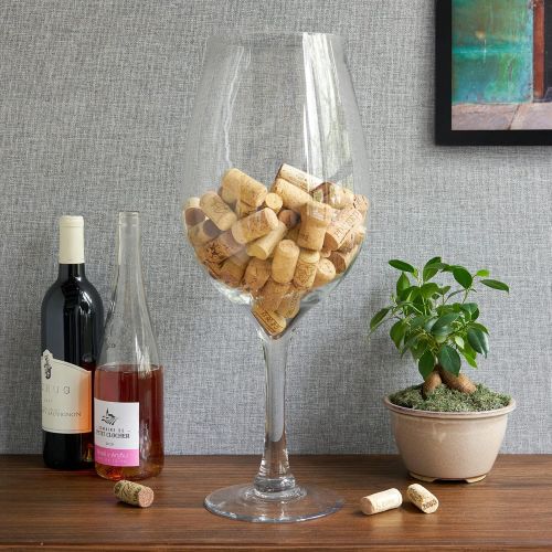  True Big Bordeaux Glass Bottle Holder, Home Decor Wine, Cork Accessory Gift, 20