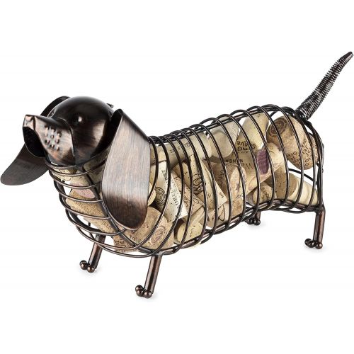  True Woof Dachshund Home Decor Wine Bottle Cork Holder, One Size, Rust