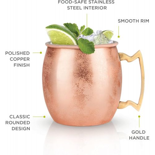  [아마존베스트]True Fabrication Moscow Mule Copper Cocktail Mug, 1 EA, Multicolor