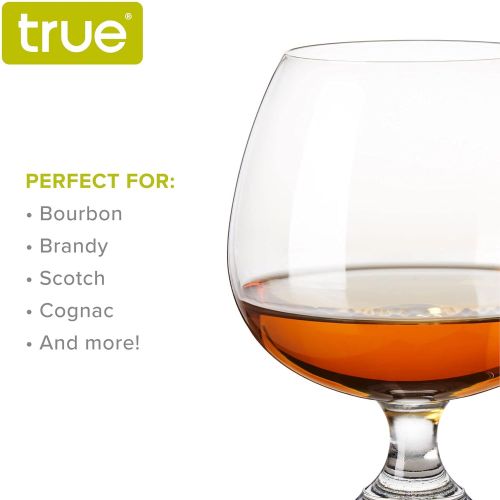  [아마존베스트]True Snifter Crystal, Set of 4 Brandy Bowls, Cognac Balloon Glass for Bourbon, Whiskey, Scotch, 14 oz