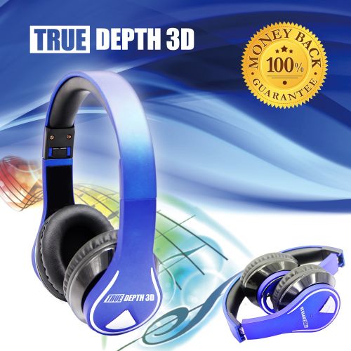 True Depth 3D VR Inferno Ultimate Experience Premium Virtual Reality with Bluetooth Headphones and Bluetooth Game Pad Compatible with 4-6 Inch Android Smartphones