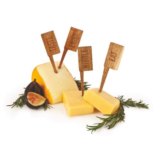  True Fabrications Cheese Markers, Wooden Reusable Marker Labels Serving Tool Cheese Markers Set (Sold by Case, Pack of 6)