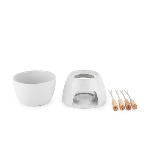  True Fabrications Fondue Cheese Set, Ceramic Four Appetizer Picks Serving Gift Cheese Tool Set (Sold by Case, Pack of 2)