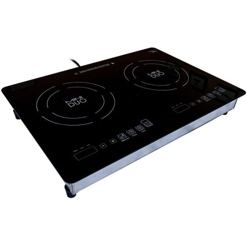 True Induction MD2B Mini Duo Portable Counter Inset Double Burner Induction Cooktop, 120V, Black