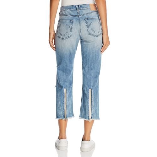  True Religion Star Crop Straight Jeans in Second Quarter