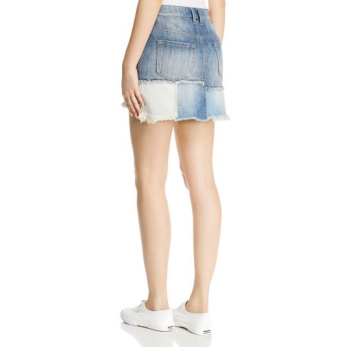  True Religion Layered Denim Mini Skirt in Triple Salute