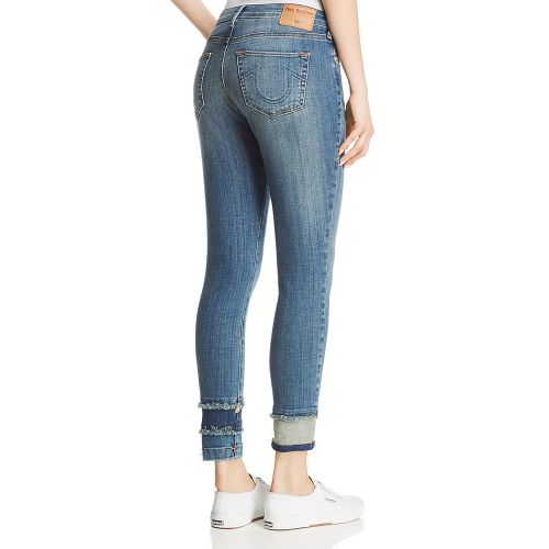  True Religion Jennie Curvy Skinny Shadow-Hem Jeans in Broadband Blues