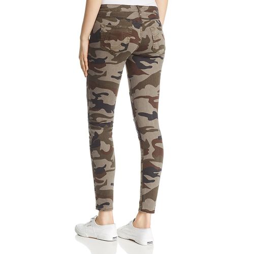  True Religion Halle Mid-Rise Super Skinny Patched Jeans in Cobalt Camo