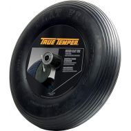 True Temper FFTCC 8 in. Hub Never Flat Wheelbarrow Tire with Ribbed Tread, 8-Inch,Black