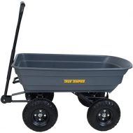True Temper Poly Garden Cart Wagon, Easy Dump Design, 4 Cu. Ft. Capacity, 10 in. Pneumatic Tires for Lawn, Utility, Yard, Farm
