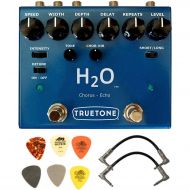 Truetone H2O V3 Liquid Chorus and Echo Pedal Bundle with 2 Patch Cables and 6 Guitar Picks