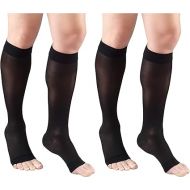 Truform Compression 15-20 Mmhg Sheer Knee High Stocking Black, Medium, 2 Count