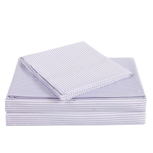  Truly Soft Everyday Printed Stripe Sheet Set, Full, Purple