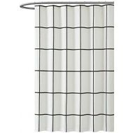 Truly Soft Everyday Black and White Stripe Shower Curtain, Kurt Windowpane