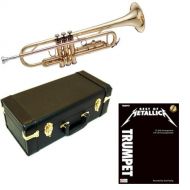 Trumpet Play Along Packs Best of Metallica Bb Student Trumpet Pack - Includes Trumpet wCase & Accessories & Metallica Play Along Book
